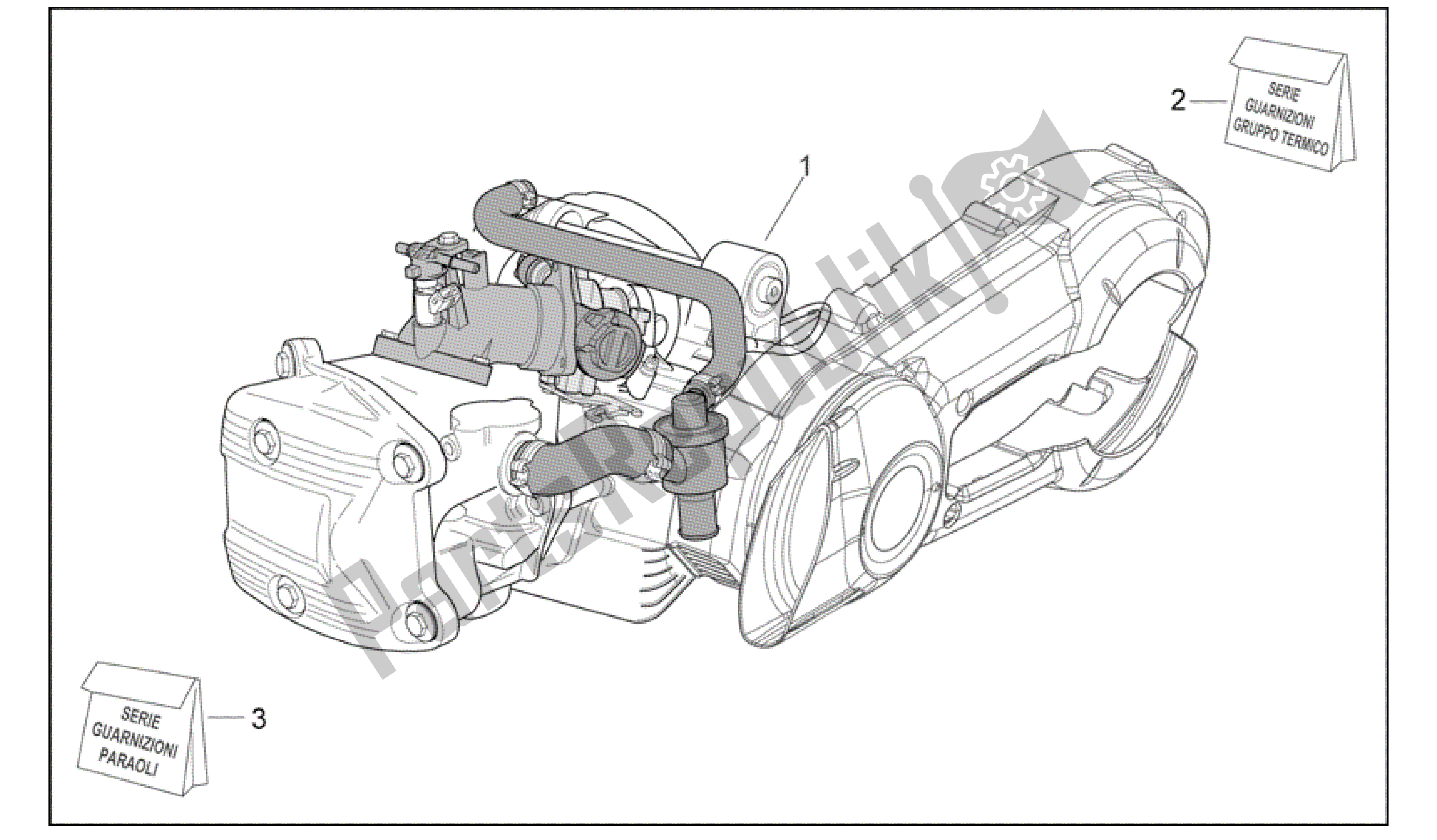 Tutte le parti per il Gruppo Motore del Aprilia Scarabeo 500 2006 - 2008