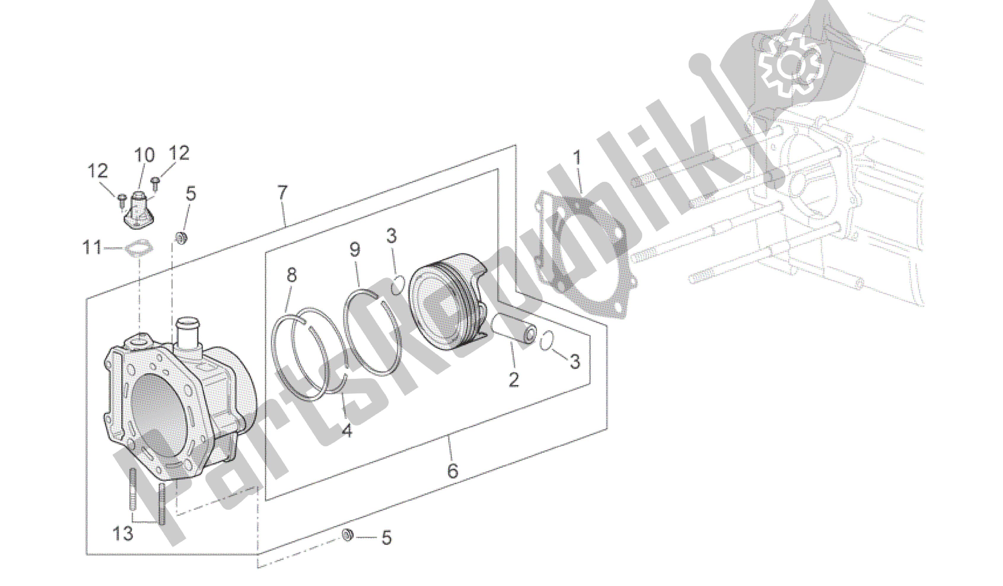 Toutes les pièces pour le Cylindre du Aprilia Scarabeo 500 2006 - 2008