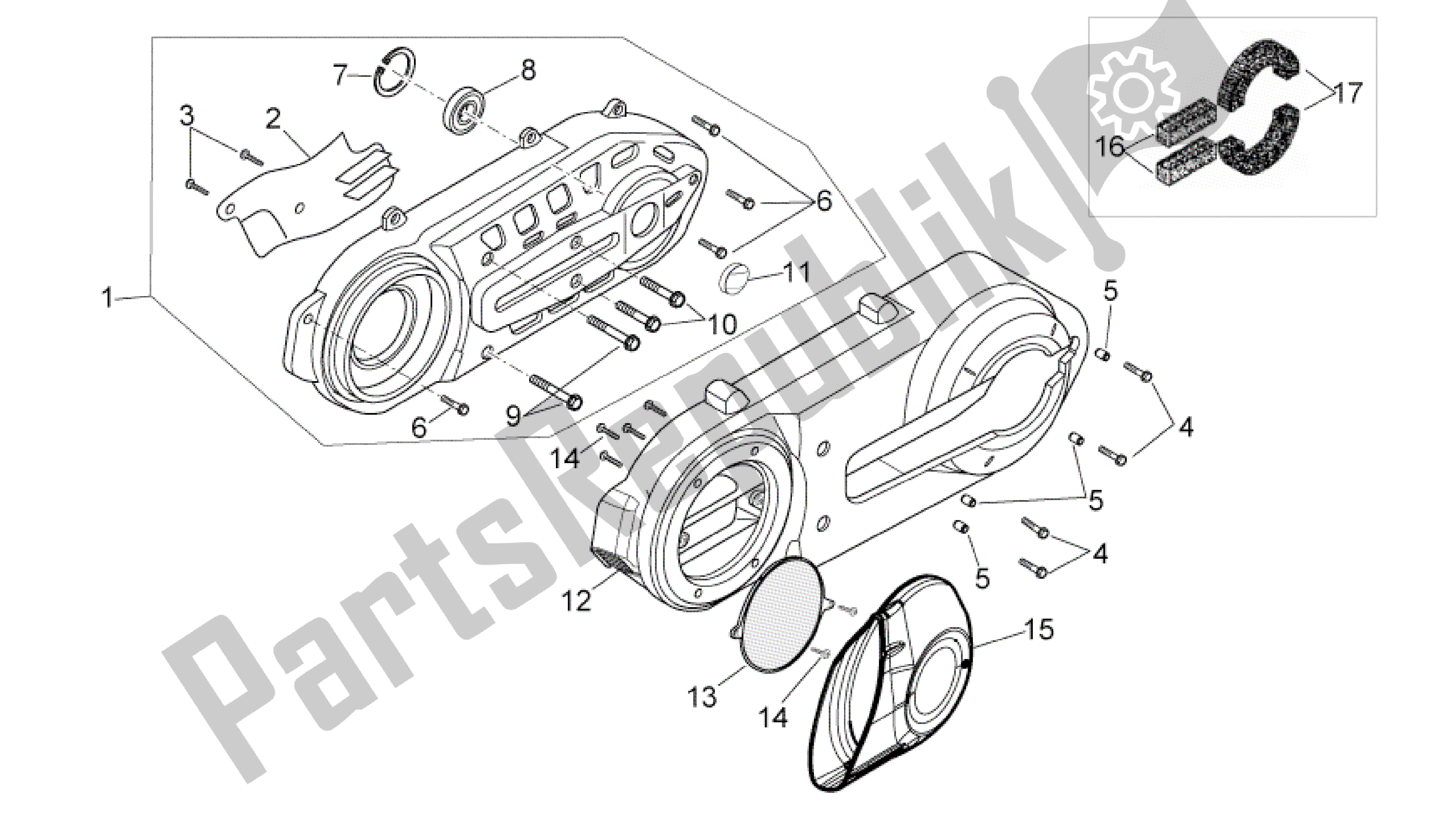 Todas las partes para Motor De Plástico de Aprilia Scarabeo 500 2006 - 2008