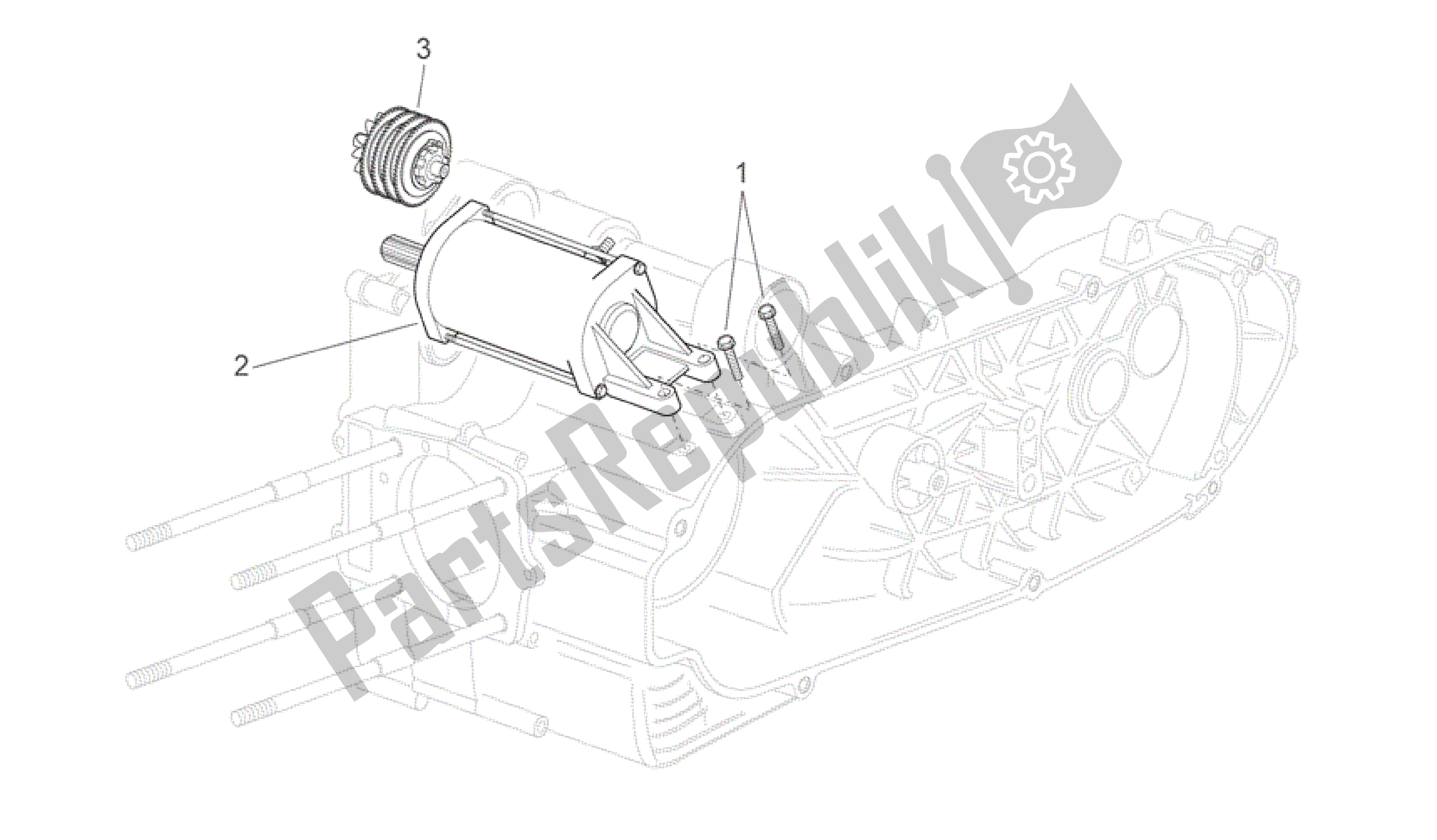 All parts for the Starter Motor of the Aprilia Scarabeo 500 2006 - 2008