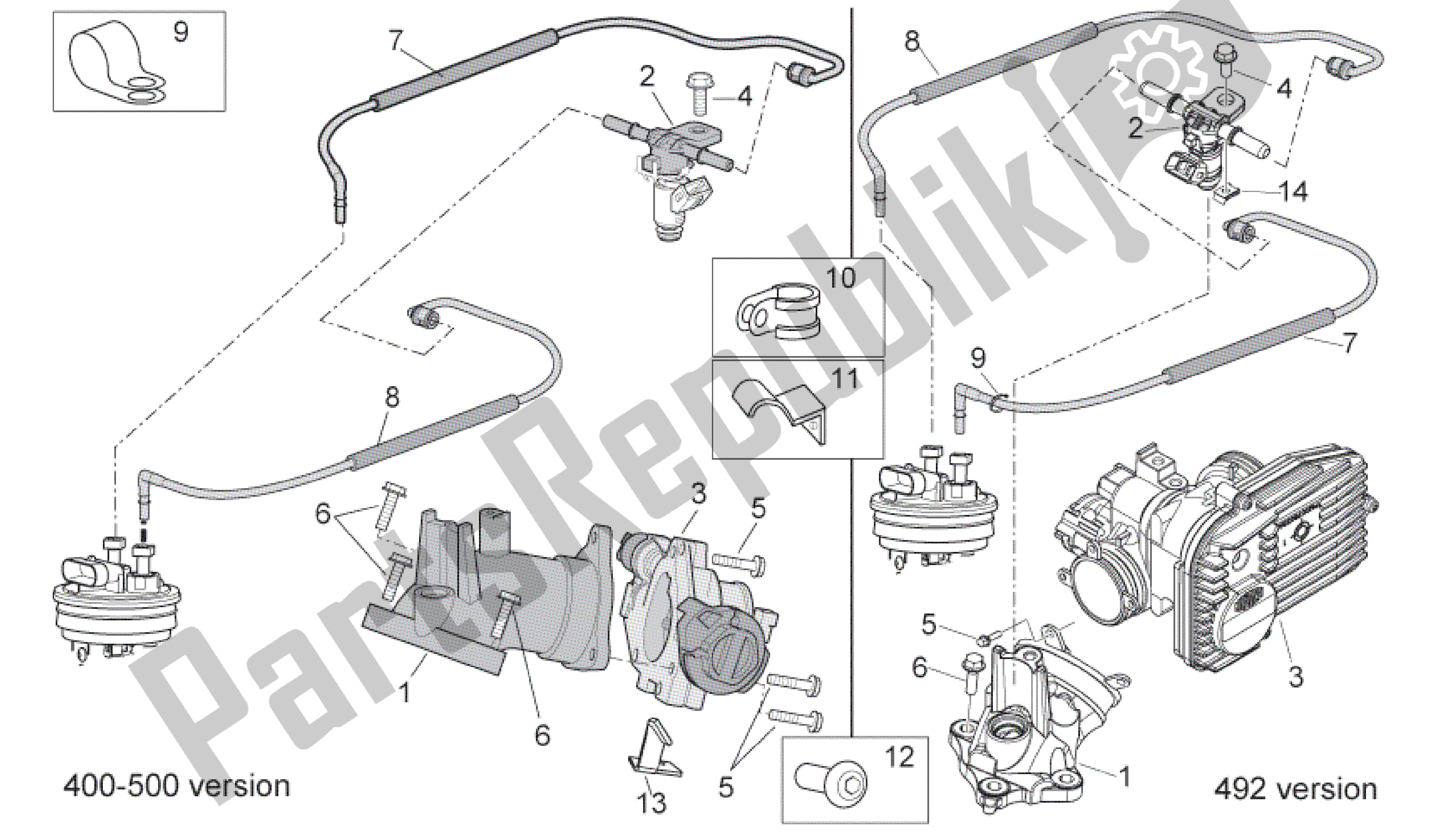 Toutes les pièces pour le Corps De Papillon du Aprilia Scarabeo 500 2006 - 2008