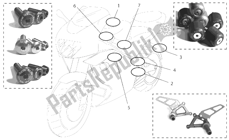 All parts for the Acc. - Cyclistic Components Ii of the Aprilia RSV Mille 1000 1998