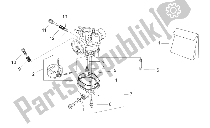 All parts for the Carburettor Ii of the Aprilia SR 50 AIR WWW 1997