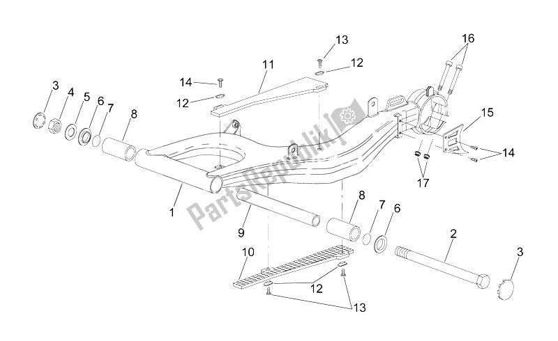 Tutte le parti per il Forcellone del Aprilia RS 50 1996