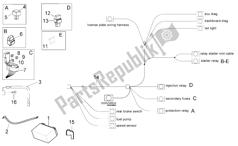 All parts for the Electrical System Ii of the Aprilia RSV4 Aprc Factory ABS 1000 2013