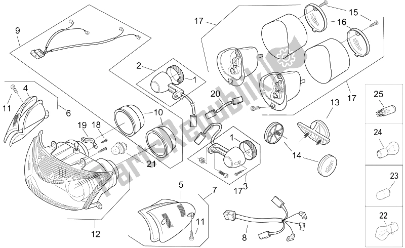 Todas as partes de Luzes do Aprilia SR 50 AIR WWW 1997