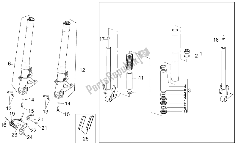 Toutes les pièces pour le Fourche Avant Ii du Aprilia NA 850 Mana GT 2009