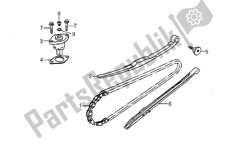 Toutes les pièces pour le Chaîne D'arbre à Cames du Aprilia Quasar 180 2004