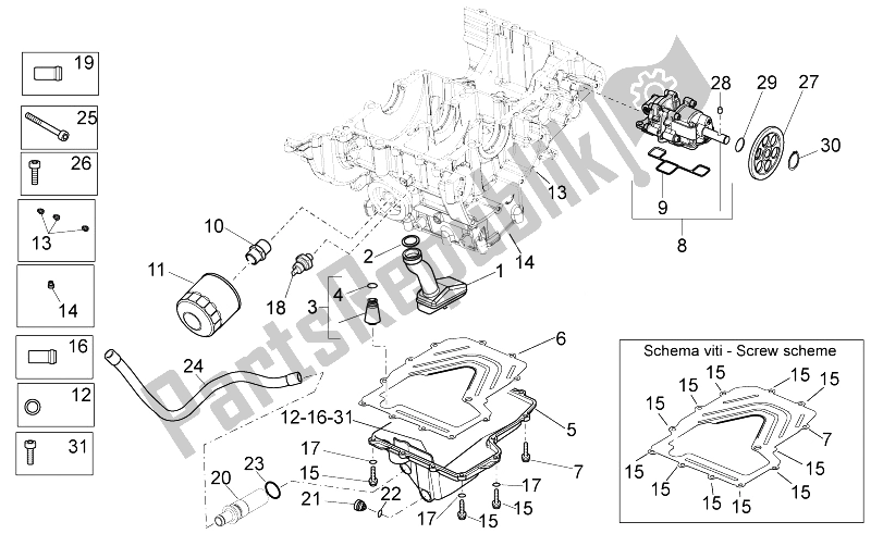 All parts for the Lubrication of the Aprilia RSV4 Aprc Factory STD SE 1000 2011