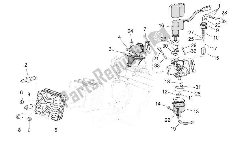 Tutte le parti per il Testata / Carburatore del Aprilia Scarabeo 50 2T E2 NET 2010