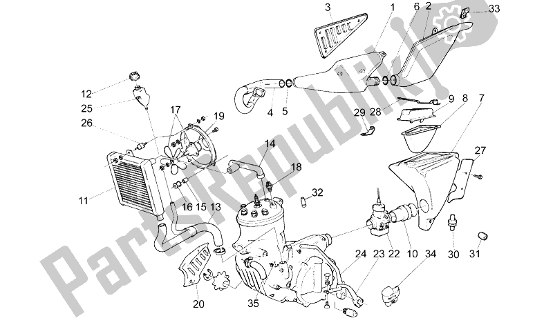 Toutes les pièces pour le Unité D'échappement du Aprilia Climber 280 1990