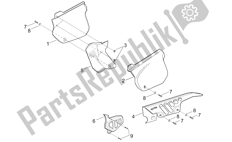 Todas as partes de Corpo Central - Enduro do Aprilia MX 50 2002