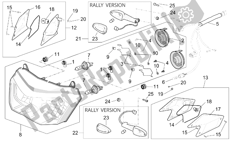 Toutes les pièces pour le Feux Avant du Aprilia ETV 1000 Capo Nord 2001