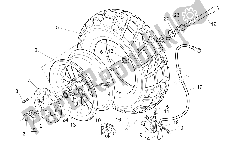 Todas las partes para Rueda Delantera de Aprilia Rally 50 AIR 1995