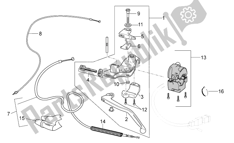 Toutes les pièces pour le Commandes Lh du Aprilia RX SX 125 2008