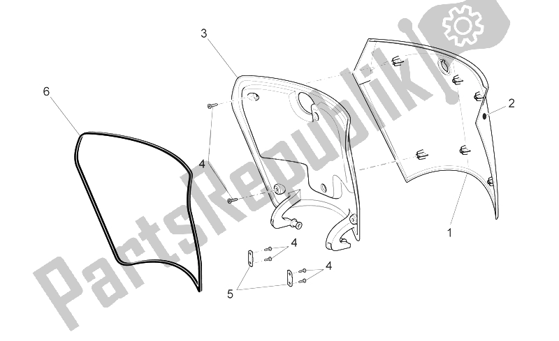 All parts for the Central Body I of the Aprilia Scarabeo 125 200 Light Carb 2007