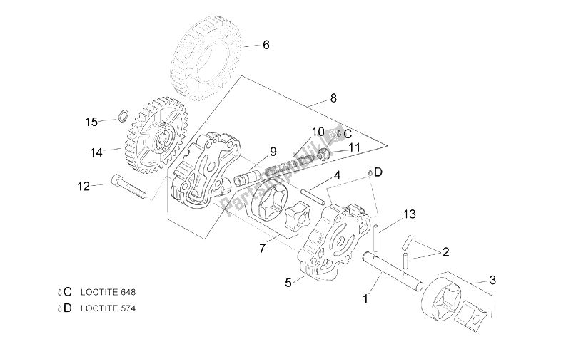 Alle Teile für das Ölpumpe des Aprilia RSV Mille 1000 2003