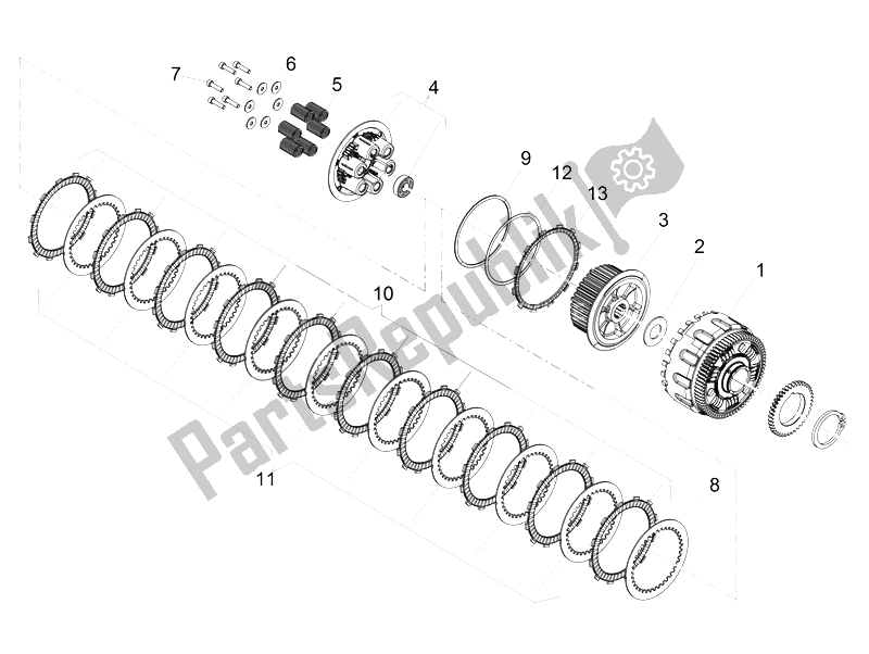 Tutte le parti per il Frizione del Aprilia Caponord 1200 Carabinieri 2015