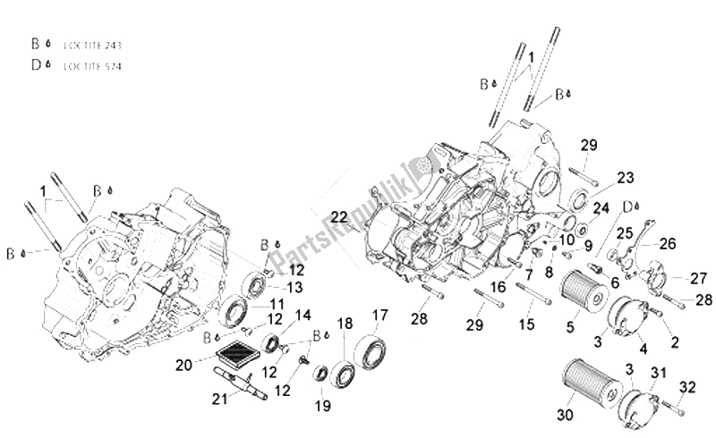 All parts for the Crankcases Ii of the Aprilia RSV Tuono 1000 2006