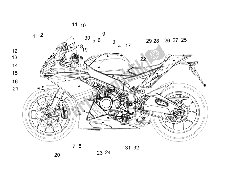 All parts for the Deko of the Aprilia RSV4 RR 1000 2015