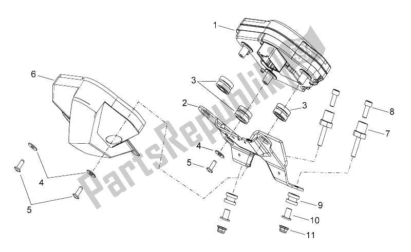 Alle onderdelen voor de Dashboard van de Aprilia Shiver 750 PA 2015
