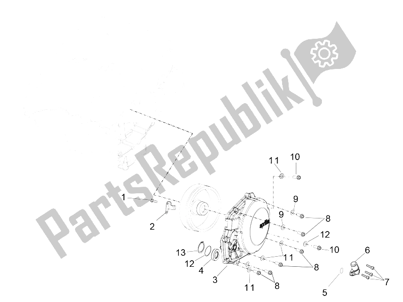 All parts for the Flywheel Cover of the Aprilia RSV4 RR Racer Pack 1000 2015