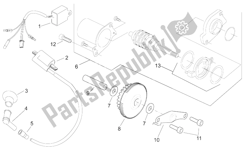 All parts for the Ignition Unit of the Aprilia Sonic 50 H2O 1998