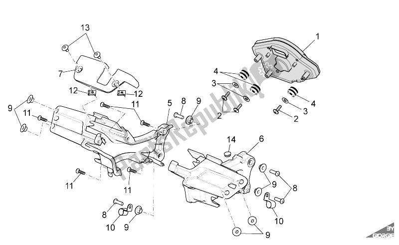 All parts for the Dashboard of the Aprilia RSV4 R SBK Factory 1000 2009