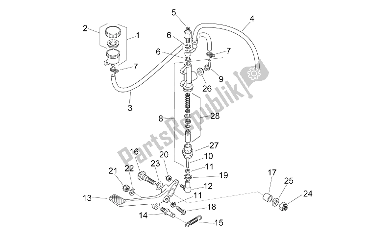 Toutes les pièces pour le Maître-cylindre Arrière du Aprilia RS 125 1999