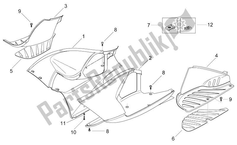 Todas las partes para Cuerpo Central Iii de Aprilia Area 51 1998