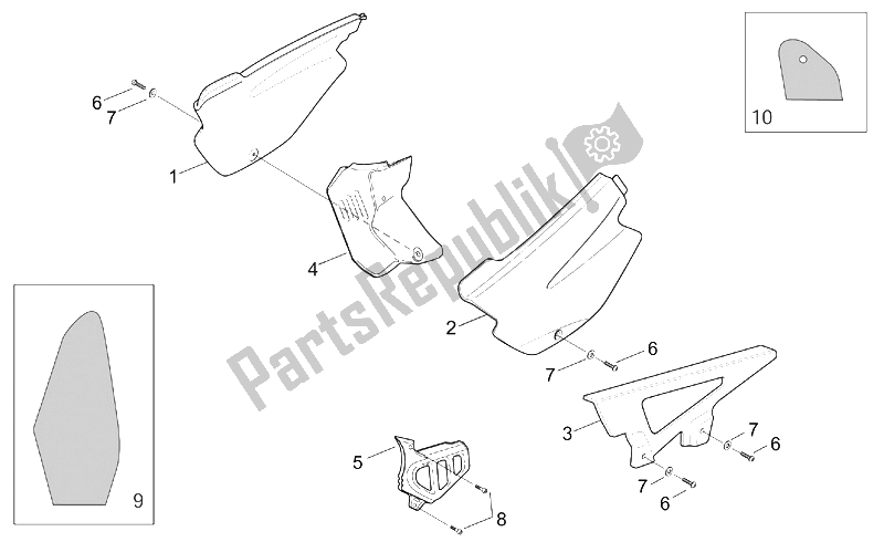 Tutte le parti per il Corpo Centrale del Aprilia MX 50 2004