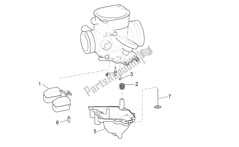 All parts for the Carburettor Iii of the Aprilia Scarabeo 100 4T E3 NET 2009