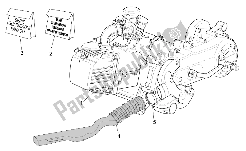 All parts for the Engine of the Aprilia Scarabeo 100 4T E3 2014