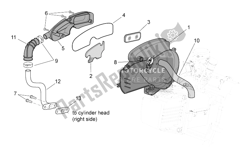 All parts for the Secondary Air of the Aprilia Scarabeo 100 4T E3 NET 2010