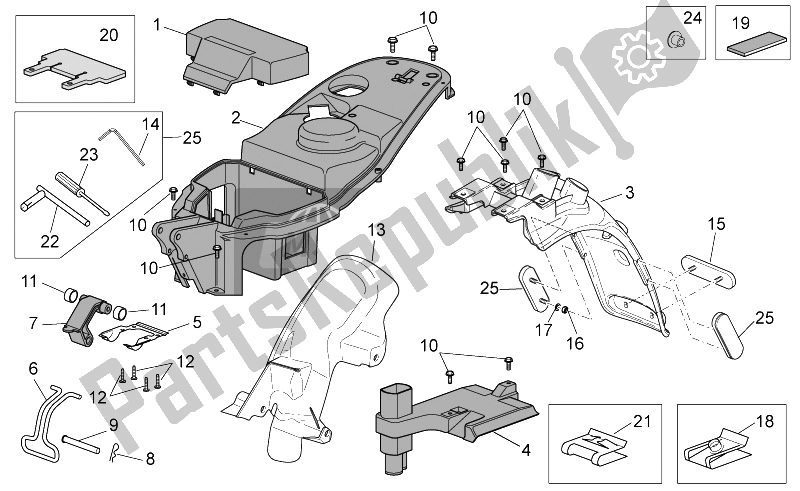 Todas las partes para Cuerpo Trasero Ii de Aprilia Scarabeo 50 4T 2V E2 2006