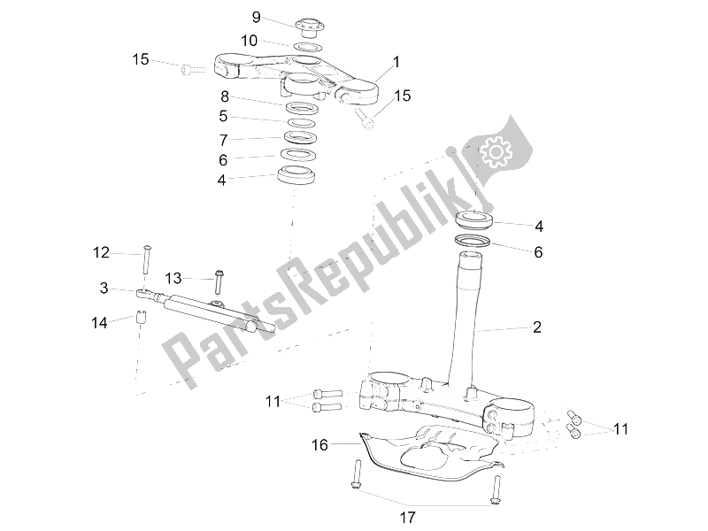All parts for the Steering of the Aprilia RSV4 Racing Factory L E 1000 2015