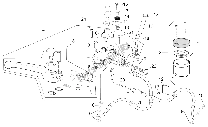 Toutes les pièces pour le Maître-cylindre Avant du Aprilia RSV Tuono 1000 2002