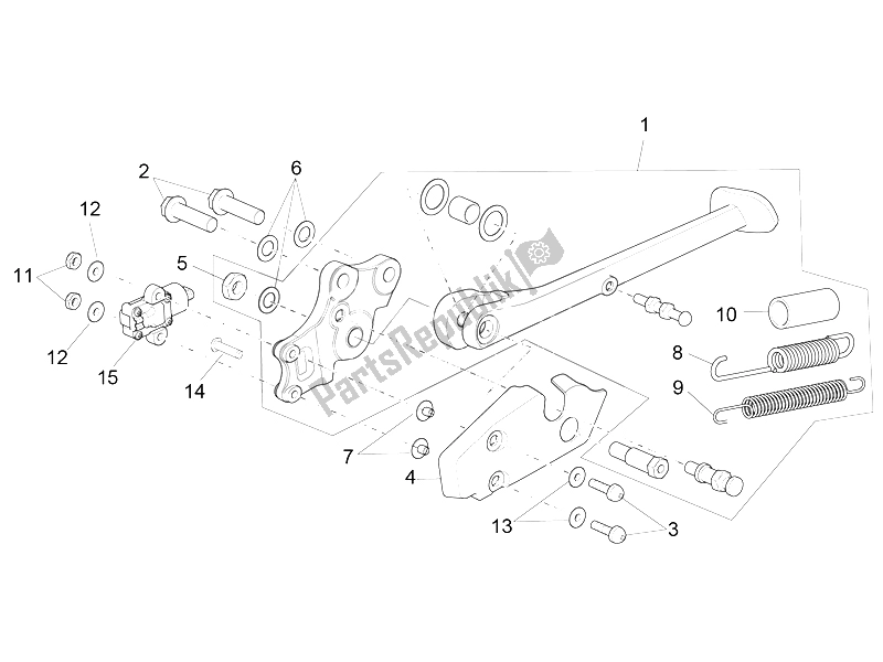 Todas as partes de Suporte Central do Aprilia RSV4 Racing Factory L E 1000 2015