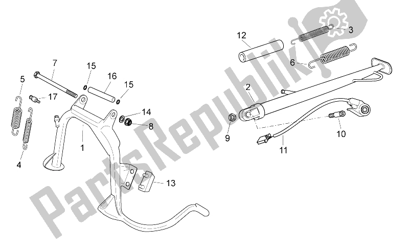 Todas las partes para Soporte Central de Aprilia Atlantic 300 2010