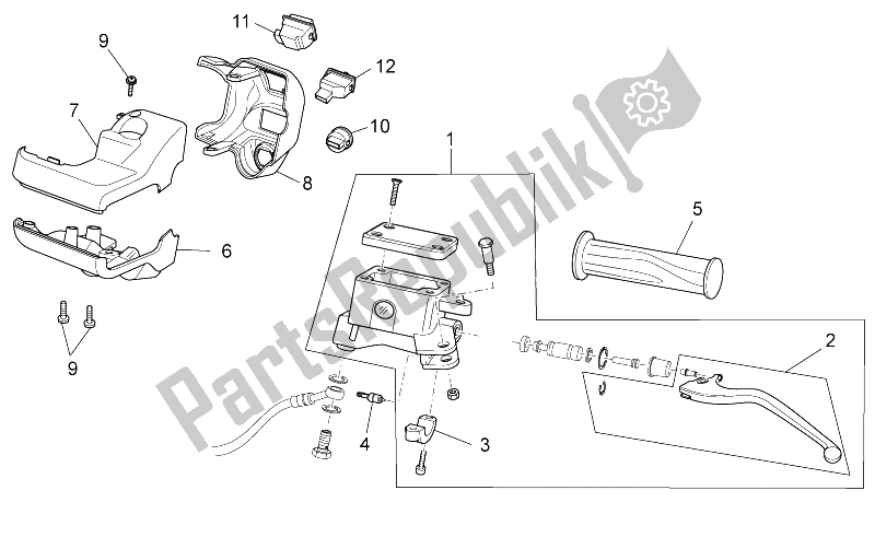 Alle Teile für das Lh Steuert des Aprilia Scarabeo 125 200 IE Light 2009