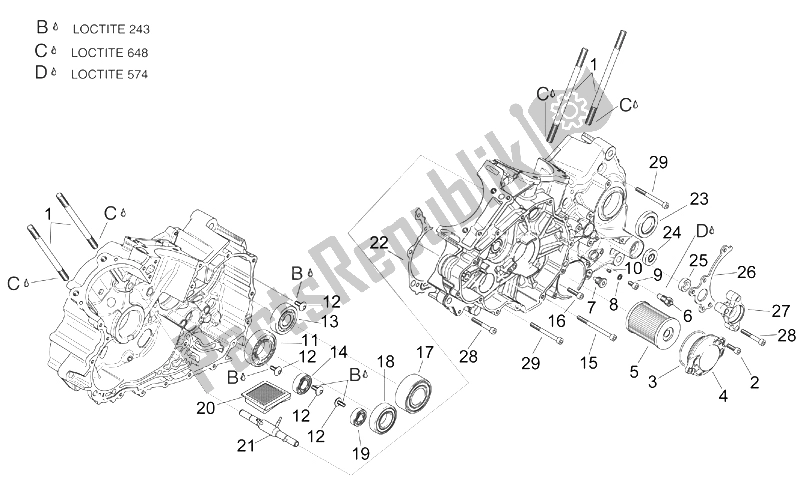 Todas las partes para Cárteres Ii de Aprilia RSV Mille 1000 2003