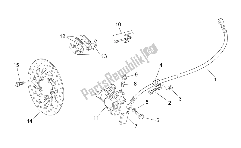 Tutte le parti per il Pinza Freno Anteriore del Aprilia Scarabeo 50 2T ENG Minarelli 1998