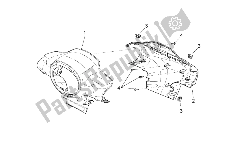 Alle onderdelen voor de Front Body I - Koplampsteun van de Aprilia Scarabeo 50 2T 2014