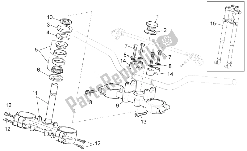 Todas las partes para Tenedor Frontal de Aprilia RX SX 125 2008