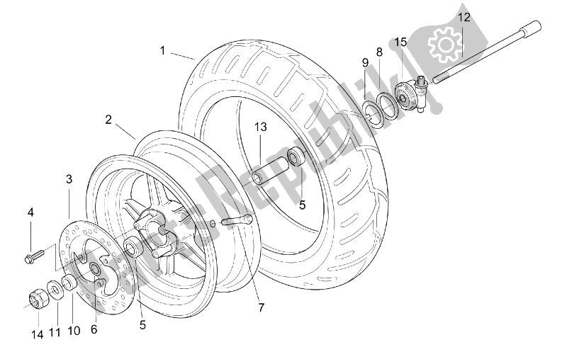 Toutes les pièces pour le Roue Avant du Aprilia SR 50 H2O Ditech E2 2002