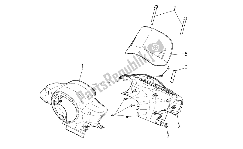 Tutte le parti per il Corpo Anteriore I del Aprilia Scarabeo 50 4T 4V NET 2010