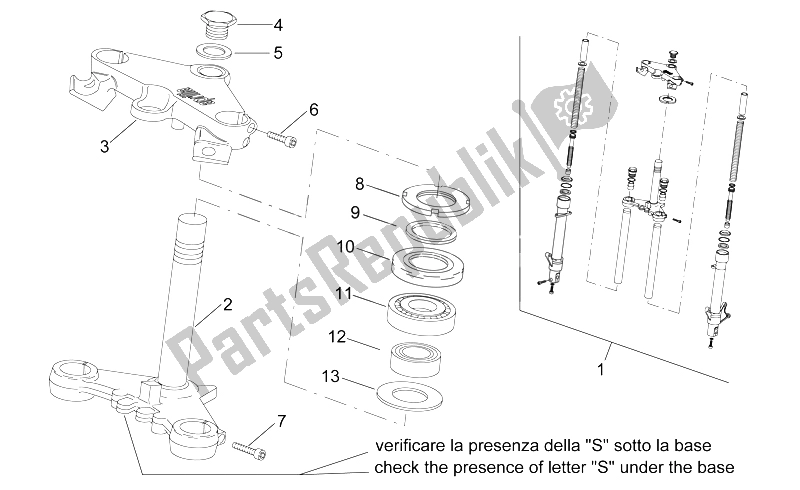 All parts for the Front Fork I of the Aprilia RS 50 1996