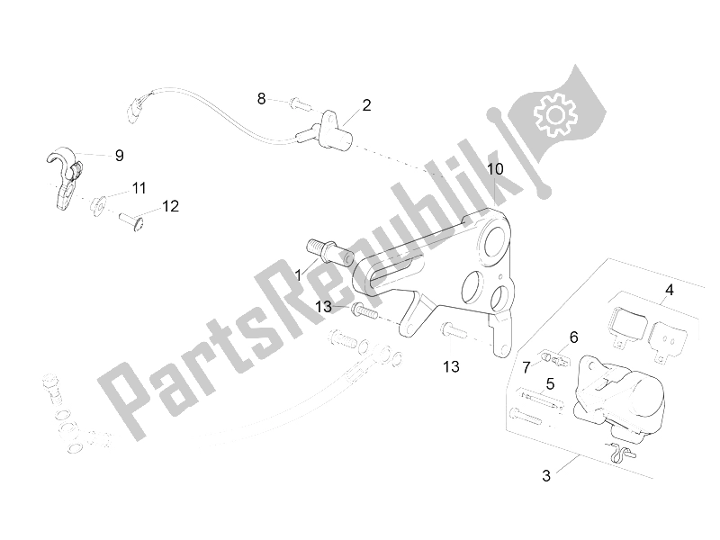 All parts for the Rear Brake Caliper of the Aprilia RSV4 Racing Factory L E 1000 2015