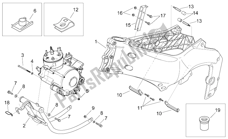 Tutte le parti per il Telaio - Culla del Aprilia RS 50 1999