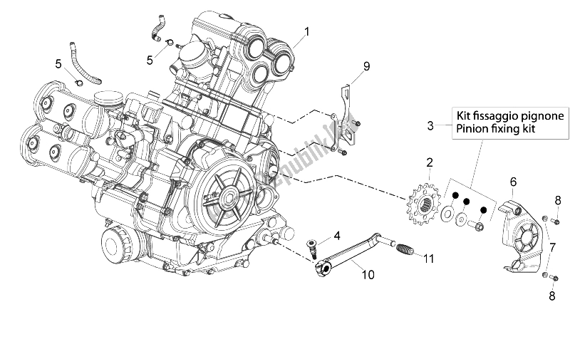 Alle onderdelen voor de Motor van de Aprilia Shiver 750 PA 2015